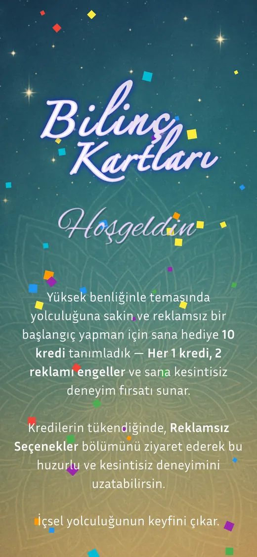 Bilinç Kartları’nın karşılama ekranı
